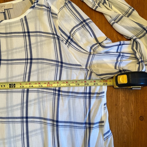 💥Last Call💥 NWOT LOFT Drop Waist Peplum Top Long Sleeve Lightweight Gauzy Rayon - Picture 8 of 13